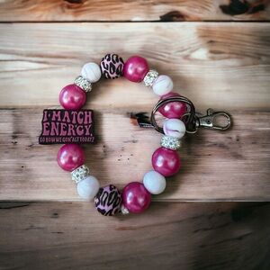 Hand beaded silicone key rings